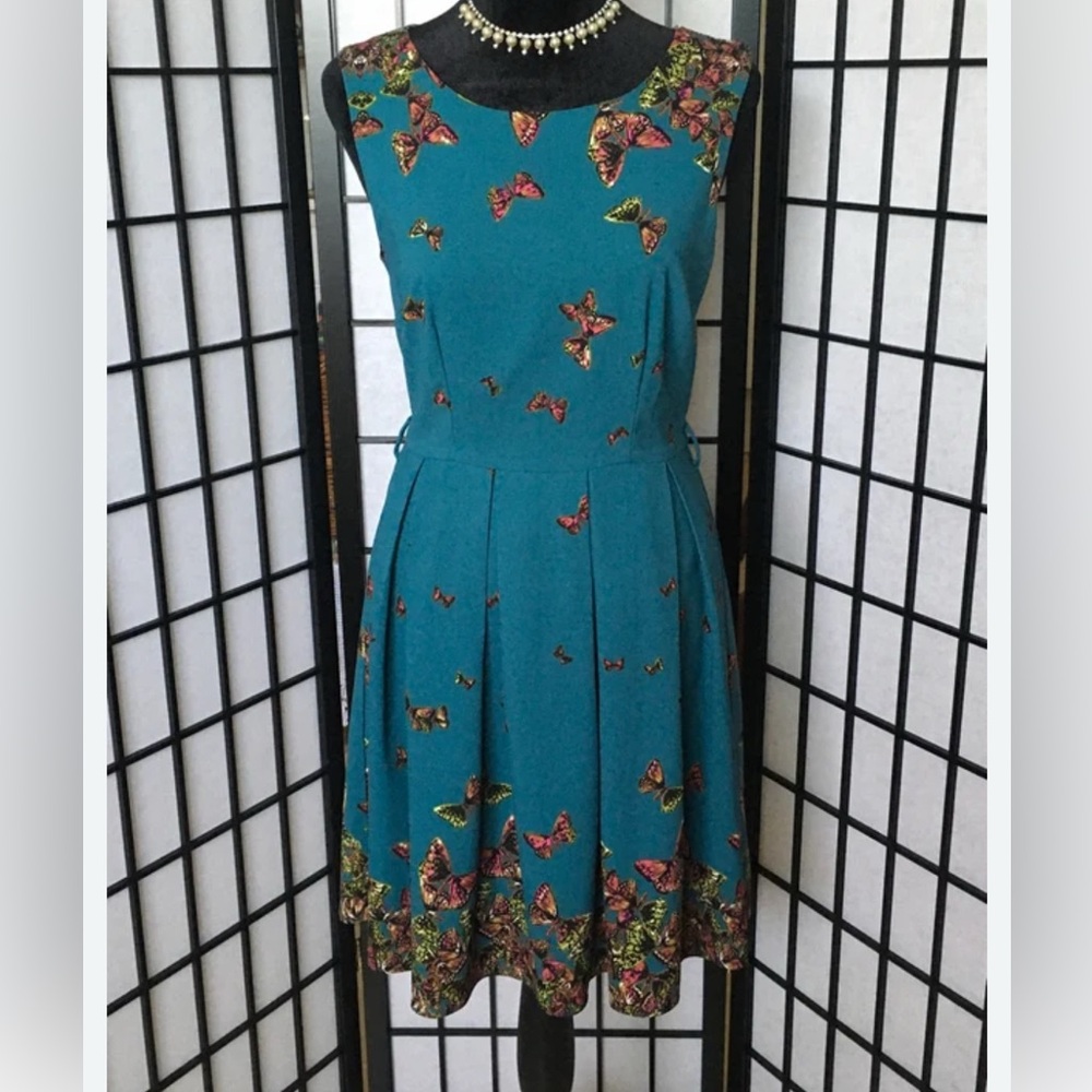 Darling London Turquoise Butterfly Dress Size Medium